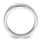 Sterling Silver Rhodium-Plated Cubic Zirconi Curved 3 Band Set