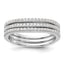 Sterling Silver Rhodium-Plated Cubic Zirconi Curved 3 Band Set