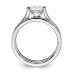 Sterling Silver Rhodium-Plated Cubic Zirconi Eternity Engagement Ring and Band Set