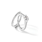 Sterling Silver Rhodium-Plated Cubic Zirconi Eternity Engagement Ring and Band Set
