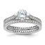 Sterling Silver Rhodium-Plated Cubic Zirconi Eternity Engagement Ring and Band Set