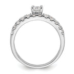 Sterling Silver Rhodium-Plated Cubic Zirconi Ring and Band Set