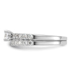 Sterling Silver Rhodium-Plated Cubic Zirconi Ring and Band Set