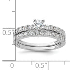 Sterling Silver Rhodium-Plated Cubic Zirconi Ring and Band Set