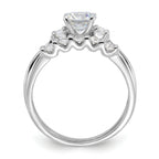 Sterling Silver Rhodium-plated Polished CZ Engagement Ring and Band Set