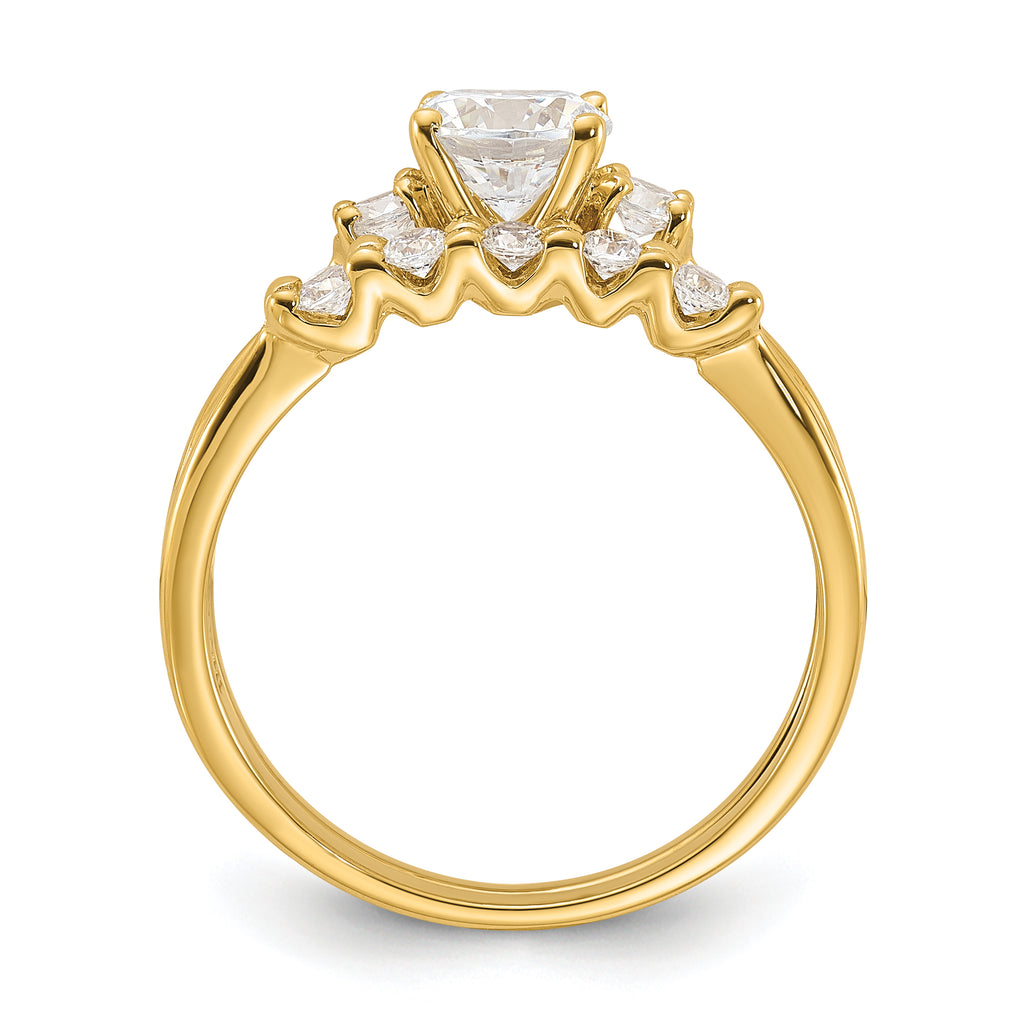 Sterling Silver Gold-Plated Cubic Zirconi Engagement Ring and Band Set
