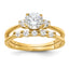 Sterling Silver Gold-Plated Cubic Zirconi Engagement Ring and Band Set