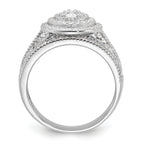 Sterling Silver Rhodium-Plated Cubic Zirconi Ring and Band Set