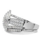 Sterling Silver Rhodium-Plated Cubic Zirconi Ring and Band Set