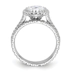 Sterling Silver Rhodium-plated-plt 11mm Cubic Zirconi Halo Engagement/Eternity Band 2 Ring Set