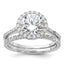 Sterling Silver Rhodium-plated-plt 11mm Cubic Zirconi Halo Engagement/Eternity Band 2 Ring Set