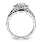 Sterling Silver Rhodium-Plated Cubic Zirconi Heart and Band 2 Ring Set