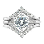 Sterling Silver Rhodium-Plated Cubic Zirconi Three Ring Set