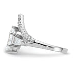 Pure Fire Sterling Silver Rhodium-platedod-plated Fancy Marquise Cubic Zirconi Ring
