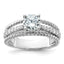 Sterling Silver Rhodium-Plated Fancy Engagement Cubic Zirconi Ring