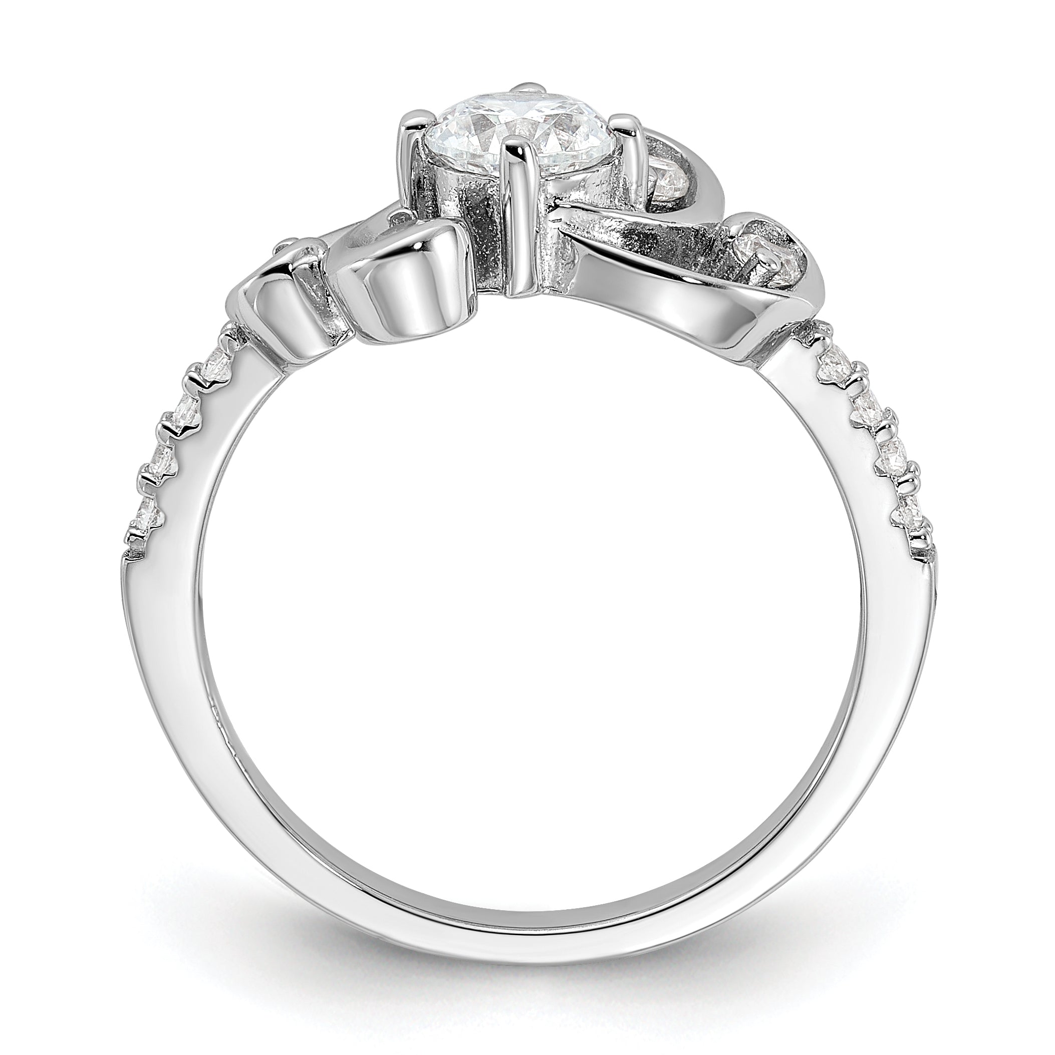 Pure Fire Sterling Silver Rhodium-Plated Fancy Cubic Zirconi Ring