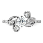 Pure Fire Sterling Silver Rhodium-Plated Fancy Cubic Zirconi Ring