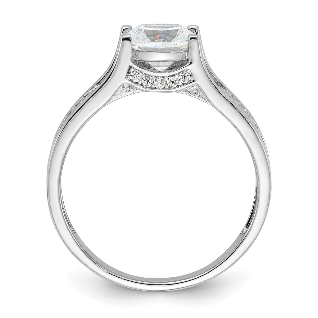 Sterling Silver Rhodium-Plated Cubic Zirconi Ring
