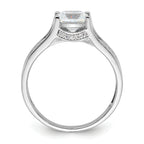 Sterling Silver Rhodium-Plated Cubic Zirconi Ring