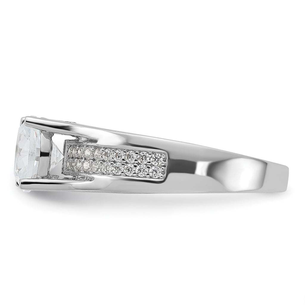 Sterling Silver Rhodium-Plated Cubic Zirconi Ring