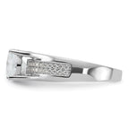 Sterling Silver Rhodium-Plated Cubic Zirconi Ring