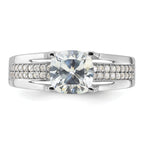 Sterling Silver Rhodium-Plated Cubic Zirconi Ring