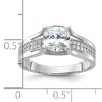 Sterling Silver Rhodium-Plated Cubic Zirconi Ring