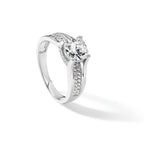 Sterling Silver Rhodium-Plated Cubic Zirconi Ring