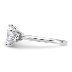 Sterling Silver Rhodium-plated 9mm CZ 6 Prong Solitaire Ring