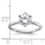 Sterling Silver Rhodium-Plated 9mm Cubic Zirconi 6 Prong Solitaire Ring