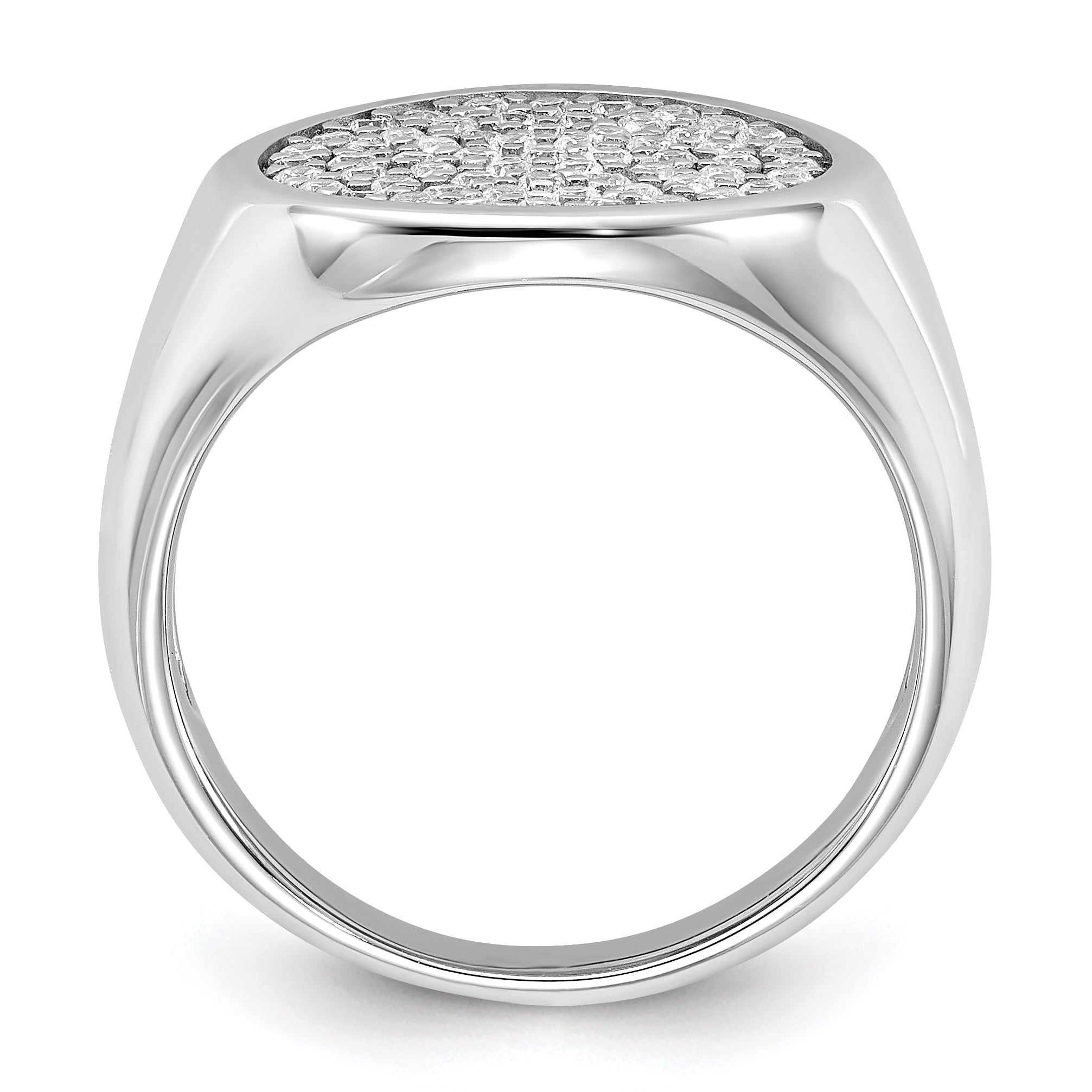 Sterling Silver Rhodium-plated Polished CZ Fashion Ring Secondary image