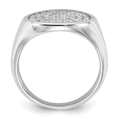 Sterling Silver Rhodium-plated Polished CZ Fashion Ring