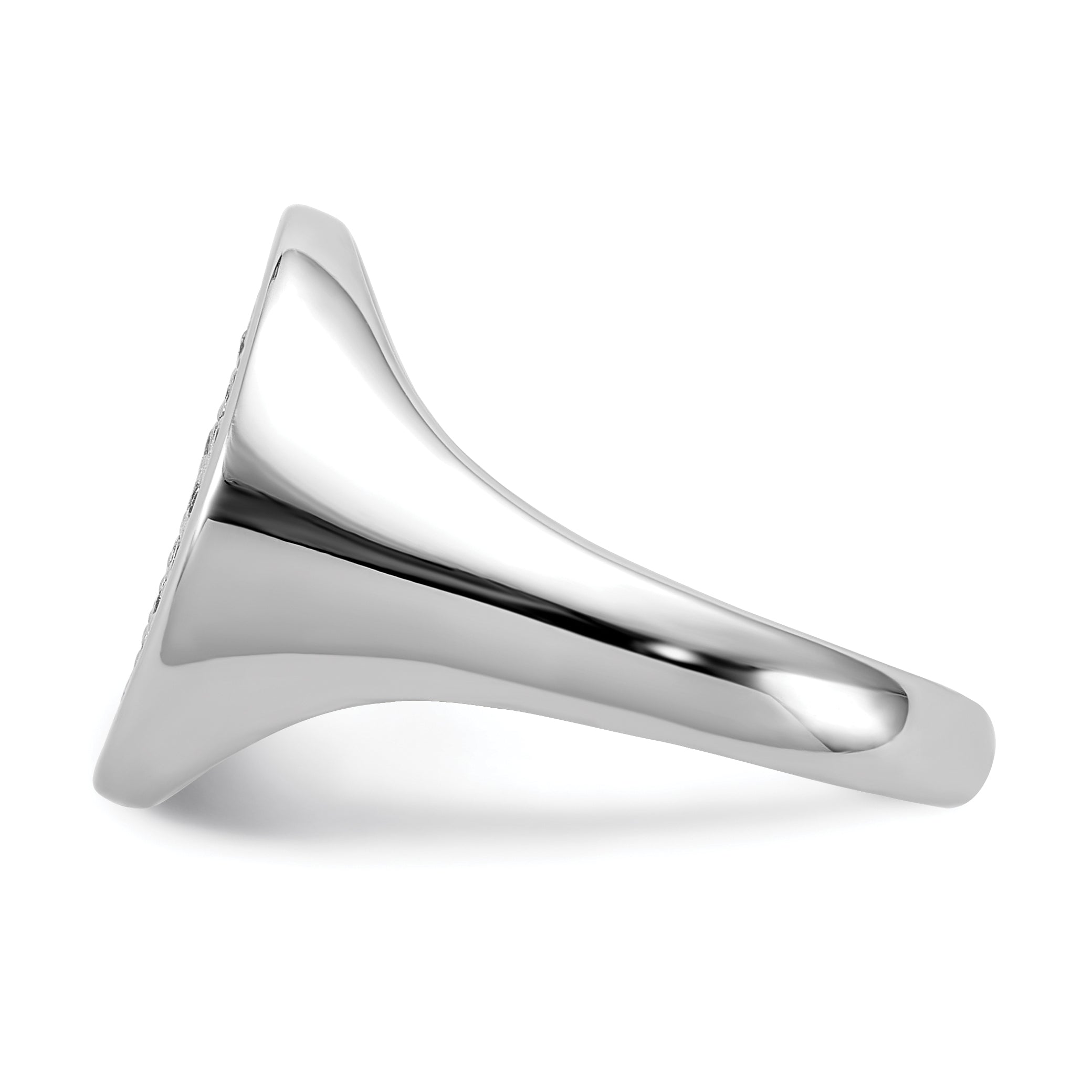 Sterling Silver Rhodium-plated Polished CZ Fashion Ring