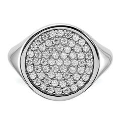 Sterling Silver Rhodium-plated Polished CZ Fashion Ring