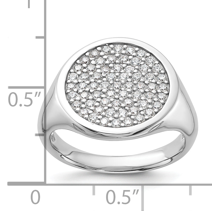 Sterling Silver Rhodium-plated Polished CZ Fashion Ring