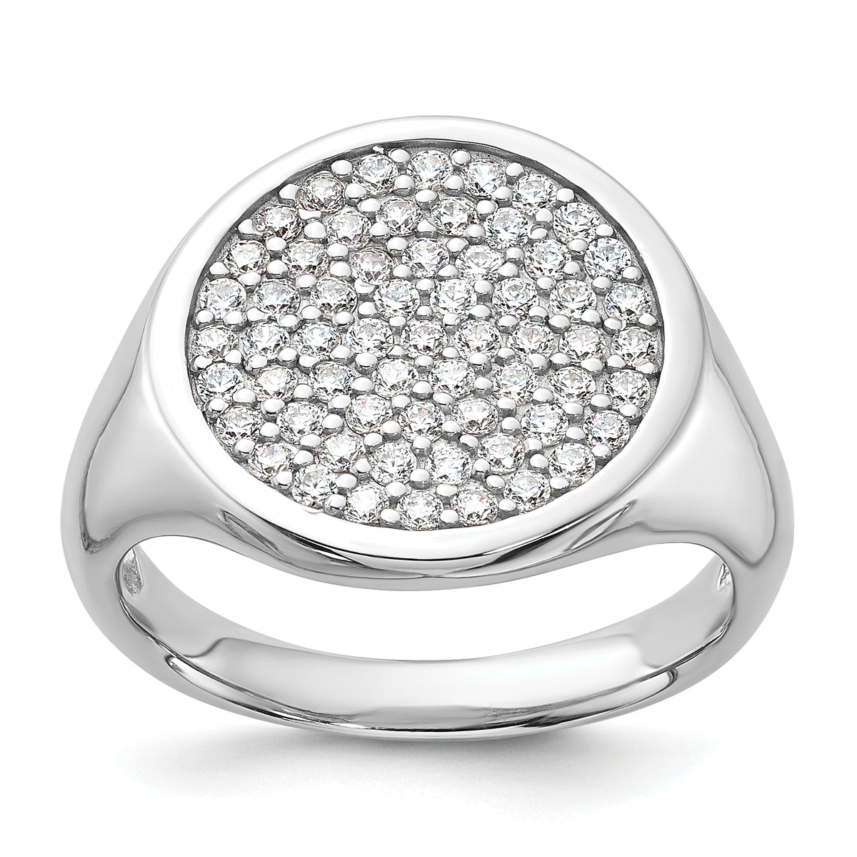 Sterling Silver Rhodium-plated Polished CZ Fashion Ring