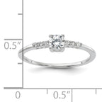 Sterling Silver E-coated CZ Ring