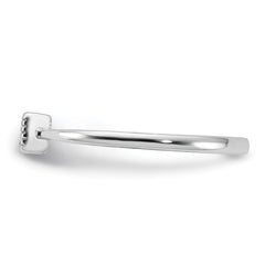 Sterling Silver Rhodium-plated Square CZ Ring