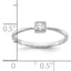 Sterling Silver Rhodium-Plated Square Cubic Zirconi Ring