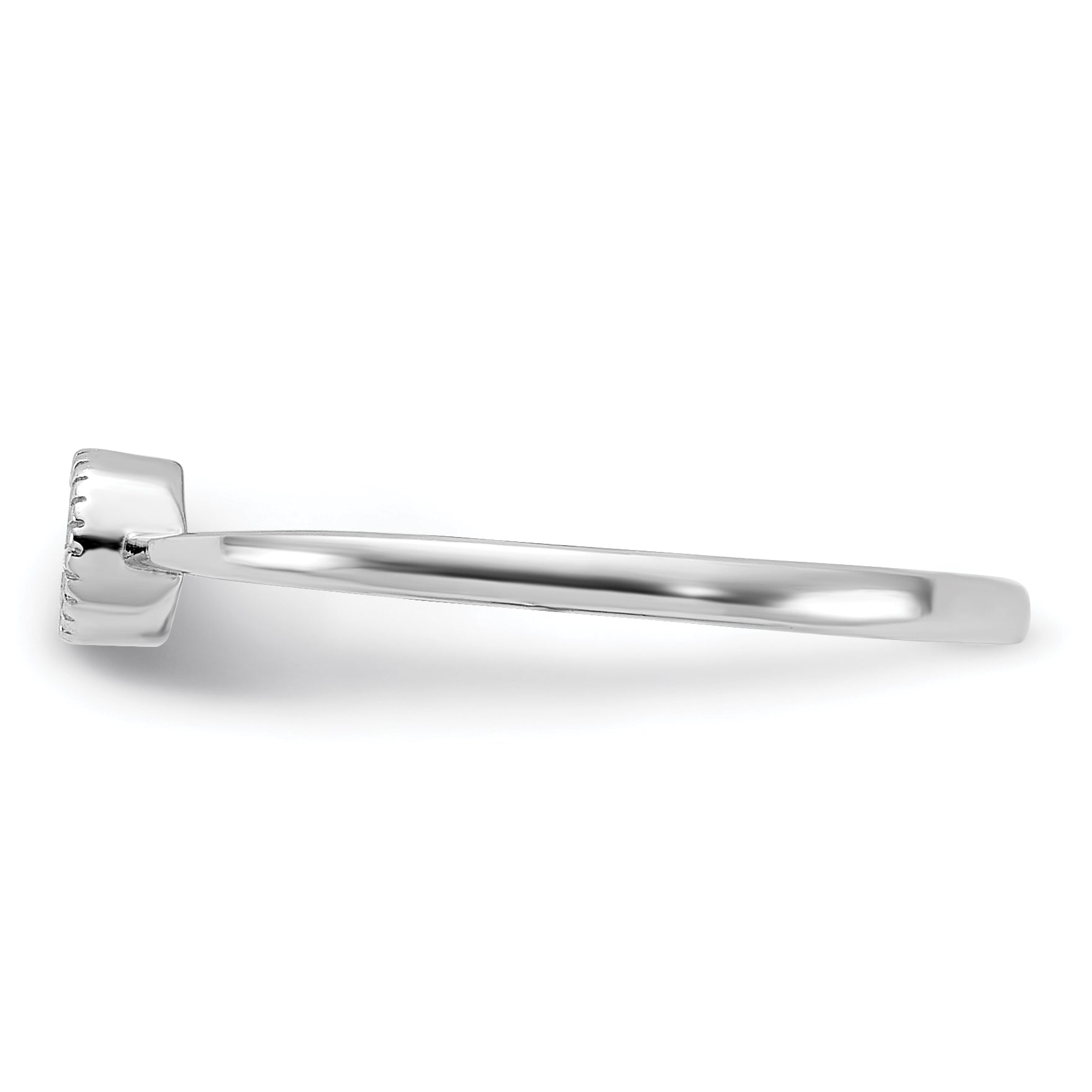 Sterling Silver Rhodium-plated CZ Ring