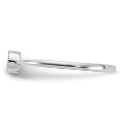 Sterling Silver Rhodium-plated CZ Ring
