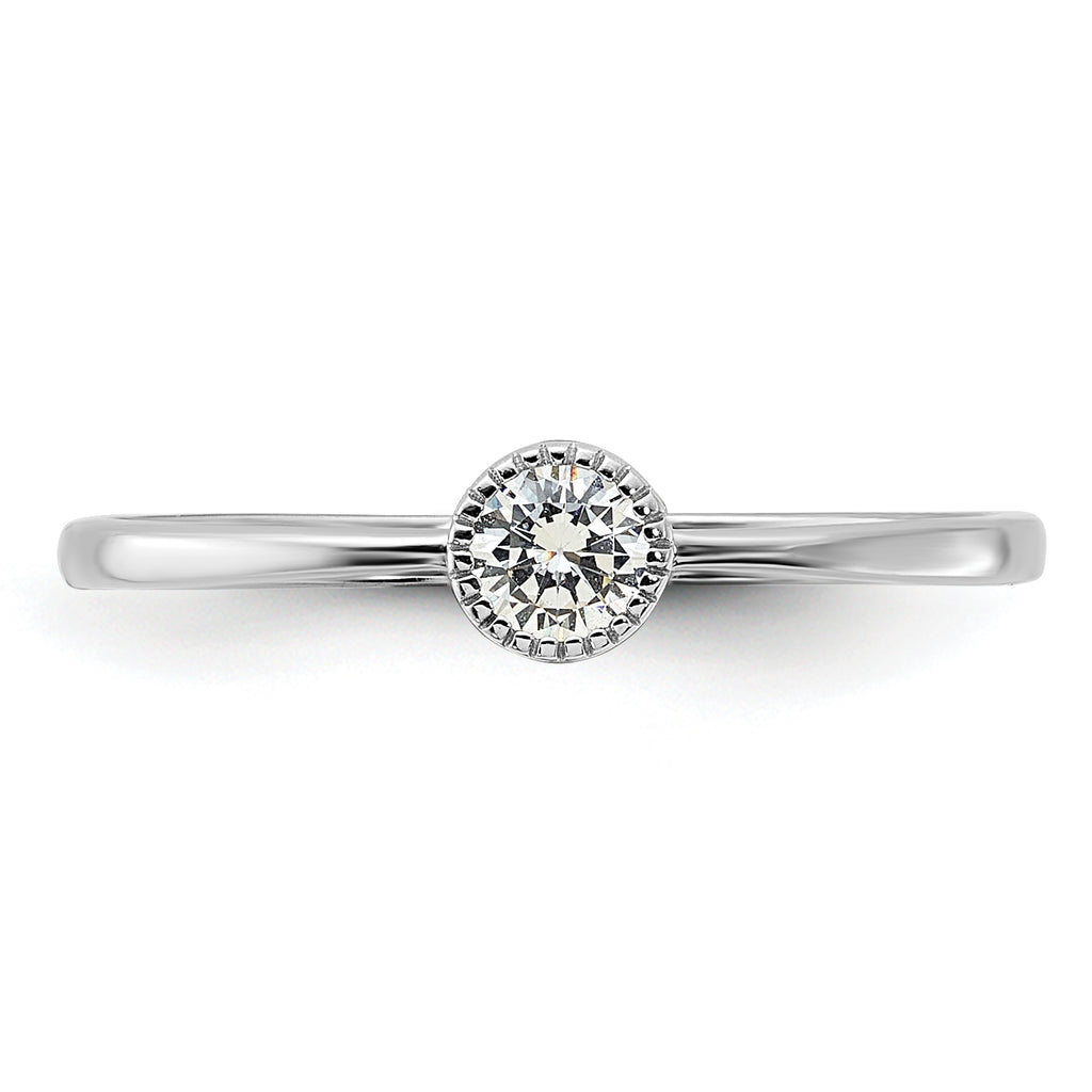 Sterling Silver Rhodium-Plated Cubic Zirconi Ring