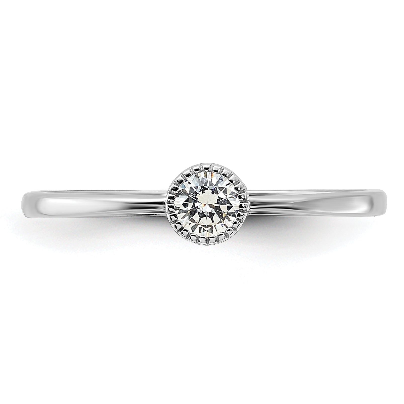 Sterling Silver Rhodium-Plated Cubic Zirconi Ring