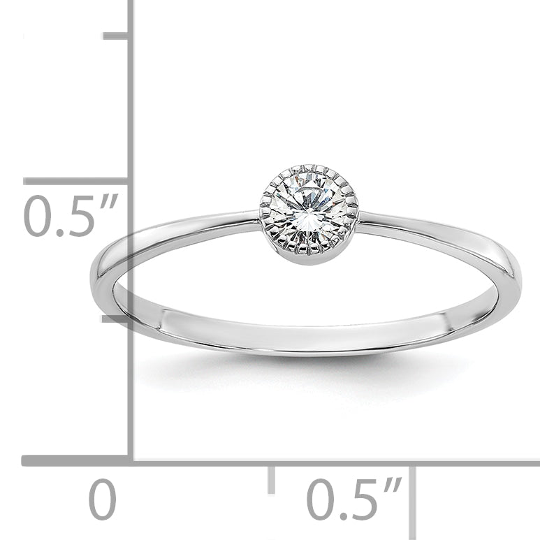 Sterling Silver Rhodium-Plated Cubic Zirconi Ring
