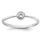 Sterling Silver Rhodium-Plated Cubic Zirconi Ring