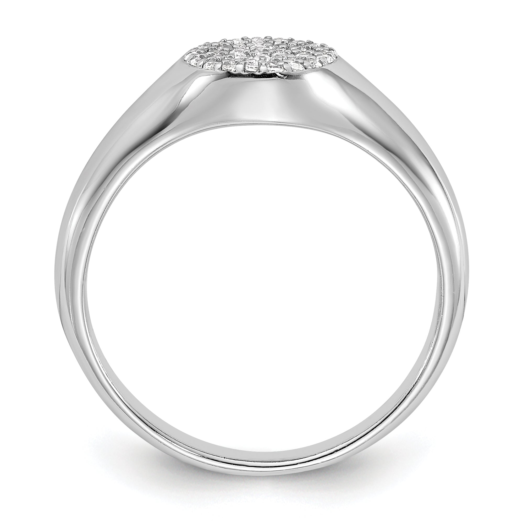 Sterling Silver Rhodium-plated Micro Pave CZ Ring