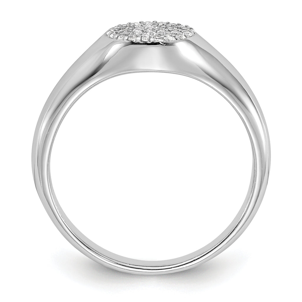 Sterling Silver Rhodium-Plated Micro Pave Cubic Zirconi Ring
