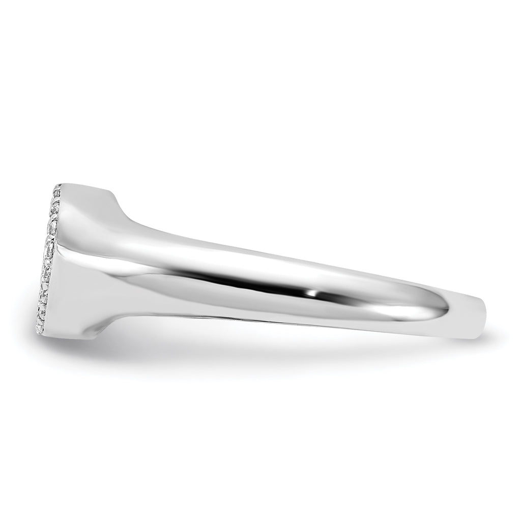 Sterling Silver Rhodium-Plated Micro Pave Cubic Zirconi Ring