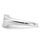 Sterling Silver Rhodium-Plated Micro Pave Cubic Zirconi Ring