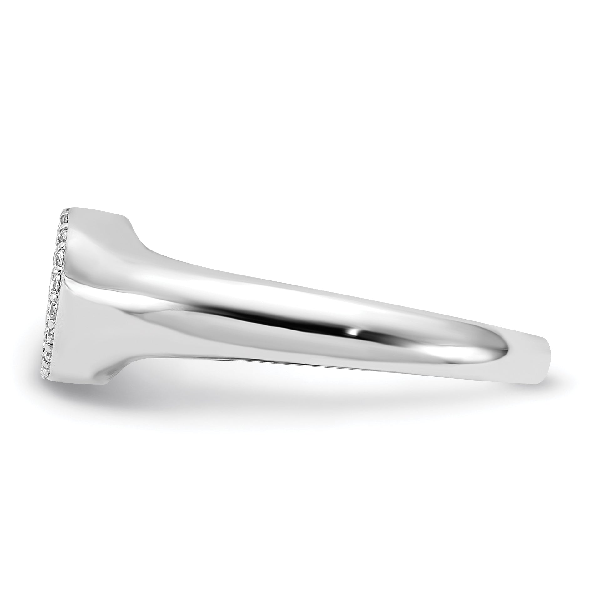 Sterling Silver Rhodium-Plated Micro Pave Cubic Zirconi Ring
